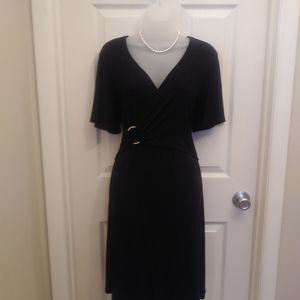 Black Dress Ruched & Flare
